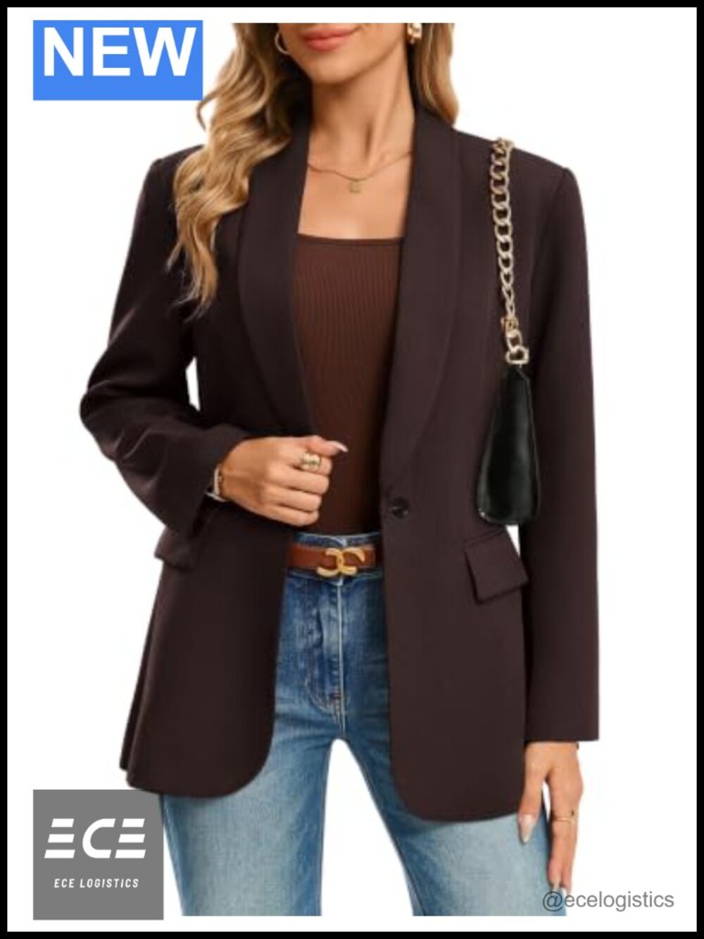 Women Business Casual Blazer Long Sleeve Twill Suit Jacket Loose Fit